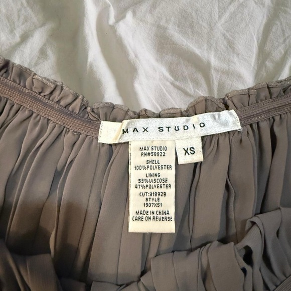 Max Studio Grey Pleated Dress - Picture 3 of 3